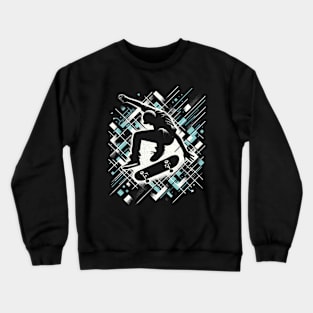 Skater with abstract background Crewneck Sweatshirt